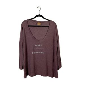 good hYOUman Purple/Maroon Super Soft Stretchy Long Sleeve V Neck Top Blouse Med